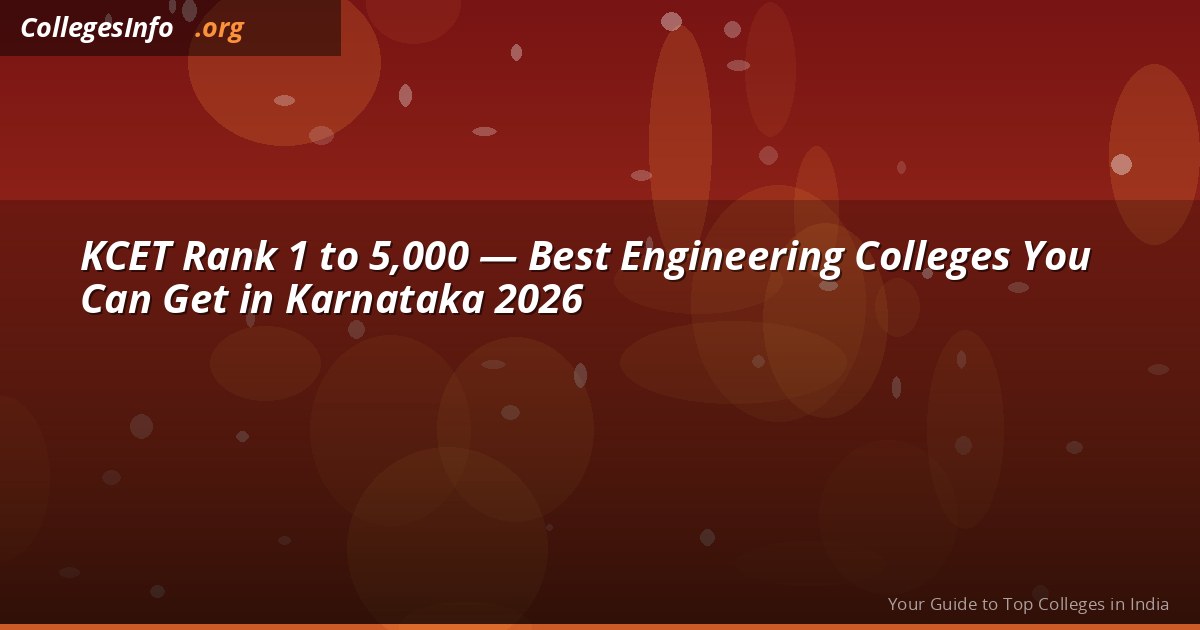 KCET Rank 1 to 5,000 — RVCE, BMSCE, MSRIT, UVCE Real Cutoffs 2026