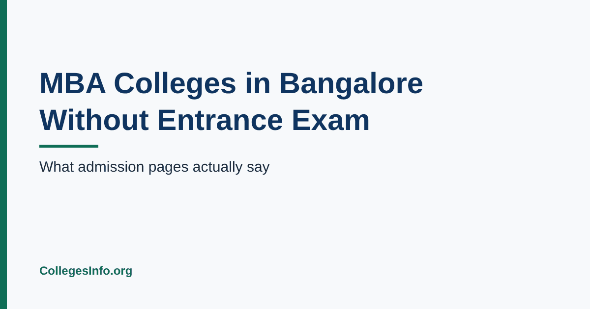 MBA Colleges in Bangalore Without E...