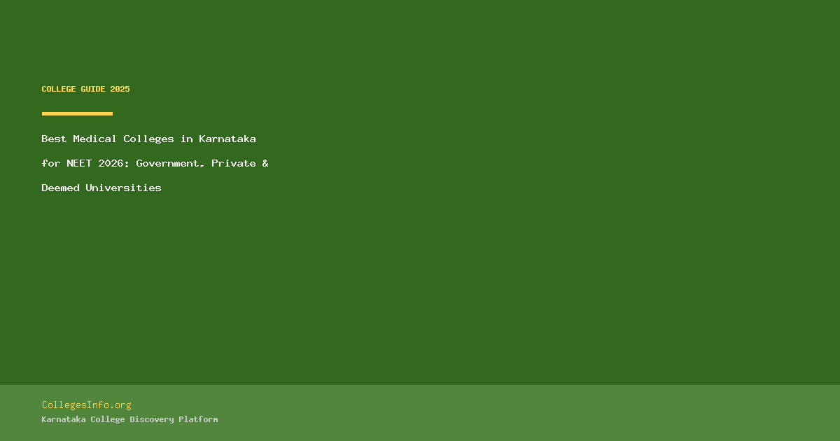 Best Medical Colleges in Karnataka for NEET 2026: Government, Private & Deemed Universities